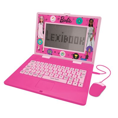 Lexibook, Barbie, Bilingual and Educational Laptop Spanish/English, Toy for Children, 170 Activities to Learn, Play Games and Music, Large Screen, Pink, JC599BBi2