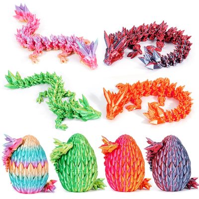 SHUWND 3D Printed Dragon Eggs with Dragons Inside 4PCS Mini Articulated Baby Dragon Toys, Mystery Fidget Egg Set for Kids & Adults, Easter Basket Stuffers and Essentials