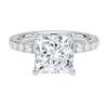 Handmade Moissanite Ring, Princess Cut 1-4 CT Anniversary Promise Ring In Sterling Silver & Solid Gold, Halo Wedding Ring For Women, Memorial Gift For Mother(3 CARAT, White) view 1