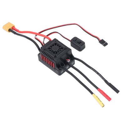 45A Brushless RC Car ESC Customizable Settings, Safety Features, 3A BEC Output, Direct Powered Cooling Fan, Universal Electronic Speed Controller for 1/10 RC Car Model
