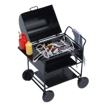1:12 Mini BBQ Grill, Miniature Scene Exquisite Beautiful Vivid Kitchen Furniture Model Dollhouse Accessory