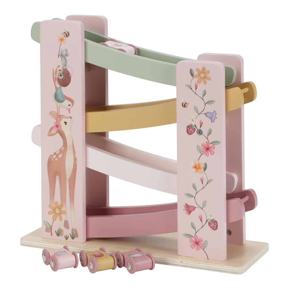 Little Dutch 7355 FSC Wooden Marble Track Car Racing Track Fairy Garden Pink