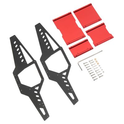 1/24 Car Chassis Frame, Aluminum Alloy, Good Performance, Alloy Frame, CNC Machined for Replacement (Red)