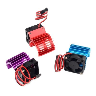 StiNGZjdM 30X30mm Cooling Fan 3-6V HeatSink + Aluminum 380 & 390 2838 2845 2850 Motor Heat Sink for 1/10 1/16 1/18 RC Car(Red)