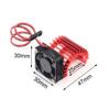 StiNGZjdM 30X30mm Cooling Fan 3-6V HeatSink + Aluminum 380 & 390 2838 2845 2850 Motor Heat Sink for 1/10 1/16 1/18 RC Car(Red) view 3