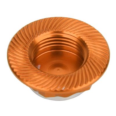 4Pcs 17mm Aluminium Alloy Dust Proof Hub Nut Wheel 7mm 4Pcs Aluminium Alloy Hub Nut Wheel Accessory for 1/8 RC Car Model (Orange)