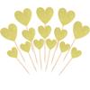 UXYOKM 36 Pcs Heart Cupcake Toppers Gold Glitter view 1