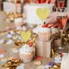 UXYOKM 36 Pcs Heart Cupcake Toppers Gold Glitter view 3