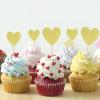 UXYOKM 36 Pcs Heart Cupcake Toppers Gold Glitter view 4