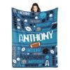 BlueKeyStudio Personalized Baby Blanket for Boys Girls Custom Baby Blanket with Name Customzied Name Blanket Baby Gifts for Kids Toddler Nursery Football Sports view 1
