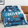 BlueKeyStudio Personalized Baby Blanket for Boys Girls Custom Baby Blanket with Name Customzied Name Blanket Baby Gifts for Kids Toddler Nursery Football Sports view 2