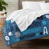 BlueKeyStudio Personalized Baby Blanket for Boys Girls Custom Baby Blanket with Name Customzied Name Blanket Baby Gifts for Kids Toddler Nursery Football Sports view 3