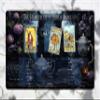 3 Card Spread Tarot Mat for Beginners and Experts, 8 Printed Layouts for Reading, Divination Cloth, Large Size Protective Desk or Table Pad for Readings (Black-Cat-Apothecary-2) view 4