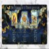 Madaket Lane 3 Card Spread Tarot Mat for Beginners and Experts, 8 Printed Layouts for Reading, Divination Cloth, Large Size Protective Desk or Table Pad for Readings (Flight-of-The-Luna-Moths-2) view 2