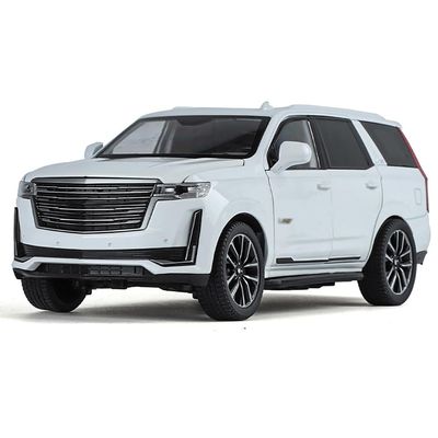 1/24 Scale Metal Alloy Diecast Vehicle Model Car Toy Collectible Model Toy for Escalade with Sound Light and Pull Back Power Toys Car, Gifts for Kids Boy,Home Decorate,White