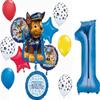 Anagram Paw Pups on Patrol 1st Birthday Party Supplies Chase 13pc Balloon Bouquet Decorations view 1