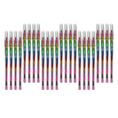 10/24Pcs Stacking Buildable Stackable Colouring Pencils 11 in 1 Building Block Colouring Wax Crayon