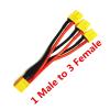ACGTUY XT60 Parallel Connector Male/Female Cable 1 to 2 1 to 3 Dual Extension Y Splitter Silicone Wire 14AWG Fit Compatible RC Batry(1 Male to 3 Female) view 2