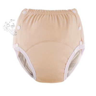 WEEOATAR Unisex Adult Cloth Diaper,Incontinence Cloth Diaper,Swim Nappie,Reusable,Washable and Adjustable with Snaps,Underwear for Seniors,Disability,Postpartum Waist: 22.0-35.4in(Orange,XL)