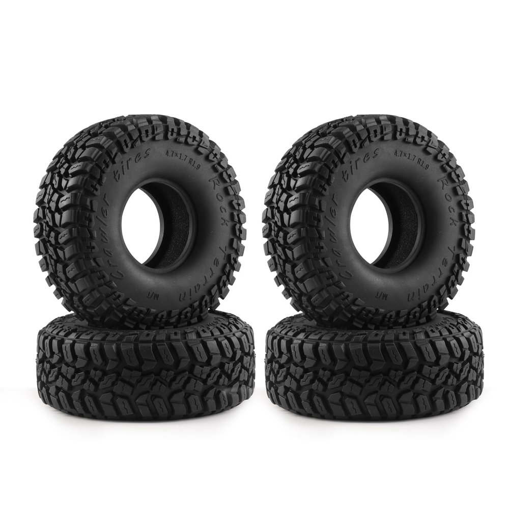 4PCS Soft Rubber Tires for RC 1:10 On Road Car 1.9" Crawler Tires with Foam for Axial SCX10 90047 SCX10 III AXI03007 Redcat Gen8 TRX-4 Tyre