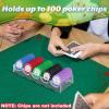 Cosmos 2 Pcs Poker Chip Holder Acrylic Poker Chip Tray Rack Chips Storage Display Case for Holding 100 Chips, Poker Table Dealer Chips Tray for Home Party Club, Chips NOT Included (Transparent Clear) view 4