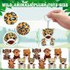 38 Pcs Safari Jungle Party Favors Include 12 Foldable Paper Boxes 12 Forest Mini Stuffed Animals 12 Adoption Cards 1 Adoption Signs 1 Fence for Jungle Party Supplies Adopt A Jungle Animal Favors view 2