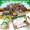 38 Pcs Safari Jungle Party Favors Include 12 Foldable Paper Boxes 12 Forest Mini Stuffed Animals 12 Adoption Cards 1 Adoption Signs 1 Fence for Jungle Party Supplies Adopt A Jungle Animal Favors view 4