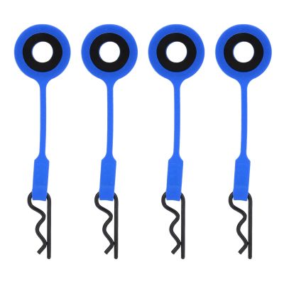 equlup RC Body Clips Pins, 4PCS RC Body Clips Pins RC Car Shell Body Fixed Clips Retainer Silicone Metal Universal for 1/10 Model Car (Dark Blue)