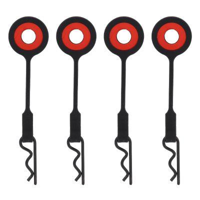 equlup 4PCS RC Body Clips Pins, 80mm/3.1in Silicone Metal Universal Shell Retainer Replacement RC Car Accessory for 1/10 Model Car (Black)