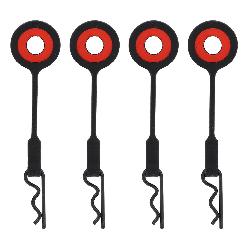 equlup 4PCS RC Body Clips Pins, 80mm/3.1in Silicone Metal Universal Shell Retainer Replacement RC Car Accessory for 1/10 Model Car (Black)