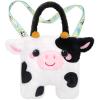 CatchCute Cow Plush Bag Crossbody Bag for Kids, Plush Handbag Tote Bag with Adjustable Strap,Soft Plush Cow Stuffed Purse with Zipper,Coin Pouch Accessories for Toddlers Kids view 1