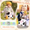 CatchCute Cow Plush Bag Crossbody Bag for Kids, Plush Handbag Tote Bag with Adjustable Strap,Soft Plush Cow Stuffed Purse with Zipper,Coin Pouch Accessories for Toddlers Kids view 2