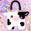 CatchCute Cow Plush Bag Crossbody Bag for Kids, Plush Handbag Tote Bag with Adjustable Strap,Soft Plush Cow Stuffed Purse with Zipper,Coin Pouch Accessories for Toddlers Kids view 3