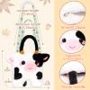CatchCute Cow Plush Bag Crossbody Bag for Kids, Plush Handbag Tote Bag with Adjustable Strap,Soft Plush Cow Stuffed Purse with Zipper,Coin Pouch Accessories for Toddlers Kids view 4