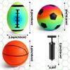 Billeeit Small Sports Balls for Toddler Pack of 6, Easter Gifts for Kids, 2 Each of 5" Football, Basketball, Soccer for Playground, Toy Balls Inflatable Multi-Sport Ball Set with 1 Pump view 2