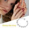 FINLALO Fidget Ring Women, Beads Anxiety Ring Ring, Adjustable Stainless Steel Open Anxiety Anillos with Rotatable Beads, Anxiety Ring for Both Men and Women (silver) view 3