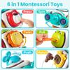 iPlay, iLearn 6 in 1 Baby Busy Board Cube, Montessori Sensory Toy Toddler 1-3, Infant Carseat Plane Travel, Kid Animal Cube Learning Activity, Easter Birthday Gift 6 9 12 18 Month 1 2 Year Girl Boy view 3