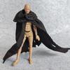 1/12 Scale Doll Clothes Action Figure Cloak for 6 inches 1:12 Action Figure Clothes (Black Hoodless) view 1