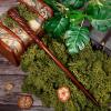 CharmRegion Wooden Wizard Magic Wand Hand Carved Wood Witch Wand for Kids Collection Cosplay, 14.5 in, Shell view 3