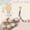 20 Pieces Wood Pacifier Clips Teething Grasping Toy Suspender Clips Natural Beech Wood Pacifier Clip Holder Charm DIY Pacifier Clips Chain Accessories view 2