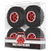 1.0 Crawler Tires and Aluminum Beadlock Wheels 4pcs 55 * 20mm 1.0 Beadlock Wheels and Tires Set for 1/18 TRX4M 1/24 RC Crawler Car Axial SCX24 FMS FCX24 Gladiator Bronco C10 (Red6-Spoke) view 1