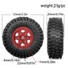 1.0 Crawler Tires and Aluminum Beadlock Wheels 4pcs 55 * 20mm 1.0 Beadlock Wheels and Tires Set for 1/18 TRX4M 1/24 RC Crawler Car Axial SCX24 FMS FCX24 Gladiator Bronco C10 (Red6-Spoke) view 2