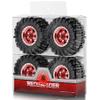 1.0 Beadlock Wheels and Tires Set4pcs Aluminum Wheel Hub 1.0 Tires OD 55mm/2.2in 1.0 Crawler Tires for Axial SCX24 AX24 TRX4M FCX24 Upgrade 1/24 1/18 RC Crawler Car (Red6-Spoke) view 1