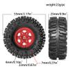 1.0 Beadlock Wheels and Tires Set4pcs Aluminum Wheel Hub 1.0 Tires OD 55mm/2.2in 1.0 Crawler Tires for Axial SCX24 AX24 TRX4M FCX24 Upgrade 1/24 1/18 RC Crawler Car (Red6-Spoke) view 3