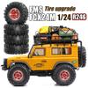 1.0 Beadlock Wheels and Tires Set4pcs Aluminum Wheel Hub 1.0 Tires OD 55mm/2.2in 1.0 Crawler Tires for Axial SCX24 AX24 TRX4M FCX24 Upgrade 1/24 1/18 RC Crawler Car (Red6-Spoke) view 4