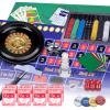 5 in 1 Premium Casino Game Set: Blackjack/Roulette/Craps/Texas Holdem/Poker Game Kit with 360 Chip+8 Deck Card+Roulette Wheel+2 Two-Sided Felt+6 Dice+Stratedgy Card,Texas Holdem Poker Blackjack Set view 1