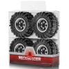 1.0 Beadlock Wheels and Tires Set4pcs Aluminum Wheel Hub 1.0 Tires OD 55mm/2.2in 1.0 Crawler Tires for Axial SCX24 AX24 TRX4M FCX24 Upgrade 1/24 1/18 RC Crawler Car (Black(6-Spoke)) view 1