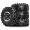 1.0 Beadlock Wheels and Tires Set4pcs Aluminum Wheel Hub 1.0 Tires OD 55mm/2.2in 1.0 Crawler Tires for Axial SCX24 AX24 TRX4M FCX24 Upgrade 1/24 1/18 RC Crawler Car (Black(6-Spoke)) view 3
