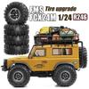 1.0 Beadlock Wheels and Tires Set4pcs Aluminum Wheel Hub 1.0 Tires OD 55mm/2.2in 1.0 Crawler Tires for Axial SCX24 AX24 TRX4M FCX24 Upgrade 1/24 1/18 RC Crawler Car (Black(6-Spoke)) view 4