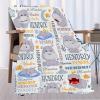 Aniruddha Custom Hippo Baby Name Blanket,Personalized Hippo Baby Blanket,Customized Name Blanket for Toddlers Kids Nursery,90"x120"-Family Size view 2